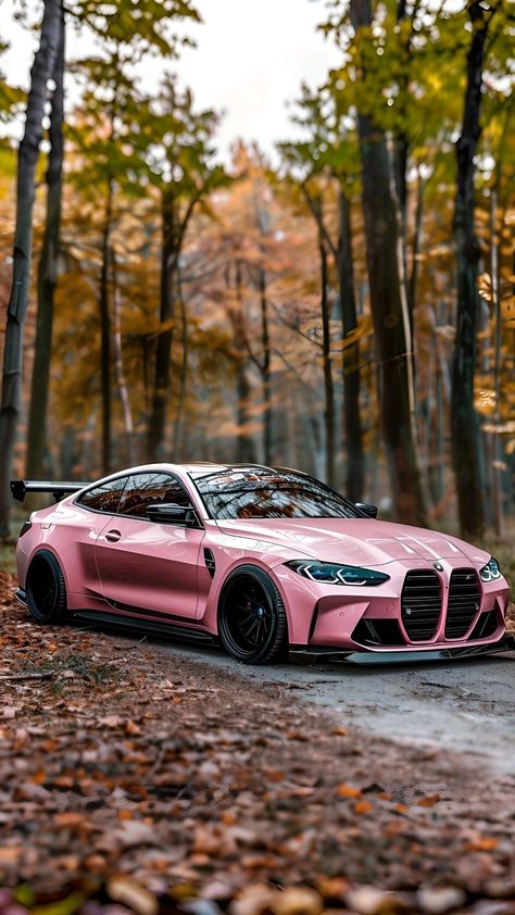 Pink Bmw Aesthetic, Pink Bmw M4, Bmw Car Aesthetic, Beer Website, M8 Bmw, Pink Bmw, Car Colours, Aesthetic Car Accessories, Bmw 4 Series Gran Coupe