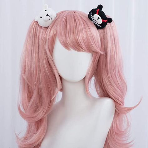 Twin Ponytails Anime, Twin Ponytails, Junko Cosplay, Pink Hair Ponytail, Danganronpa Anime, Enoshima Junko, Junko Enoshima, New Danganronpa V3, Pelo Anime