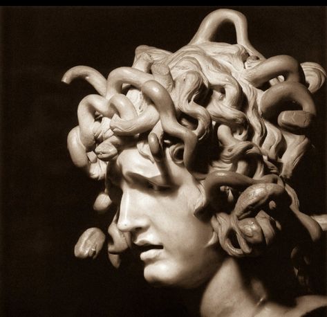 Medusa (detail) by Gian Lorenzo Bernini Statues Women, Medusa Statue, Bernini Sculpture, Roman Statues, Gian Lorenzo Bernini, Lorenzo Bernini, Istoria Artei, Roman Statue, Greek Statues