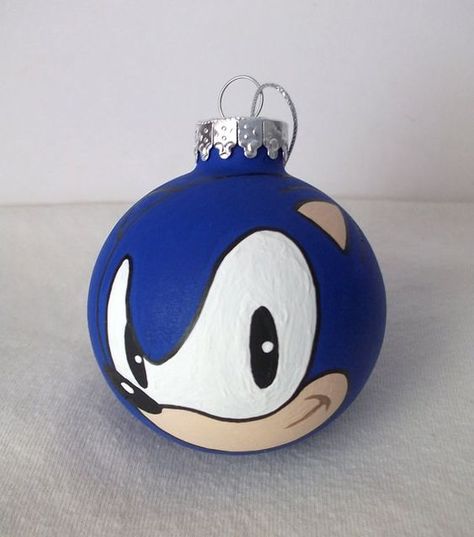 Sonic Ornament DIY Geek Christmas Ornaments, Nerdy Christmas, Harry Potter Christmas Decorations, Nightmare Before Christmas Tree, Geek Christmas, Diy Natal, Sonic Birthday Parties, Disney Christmas Decorations, Sonic Birthday