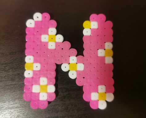 Pyssla Letters, Pearler Bead Letters, Bead Iron Design, Ikea Pyssla Ideas, Perler Bead Letters, Ikea Pyssla, Pyssla Ideas, Pyssla Beads, Hamma Beads Ideas