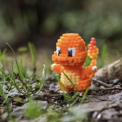 35 Pokémon Perler Bead Patterns, Designs and Ideas Aesthetic Peeler Bead Ideas, Charmander Perler Beads, Perler Bead Patterns 3d Easy Pokemon, Charmander Perler, Perler Bead Pokemon Patterns, Pokemon Ornaments, Hama Beads Pokemon, Diy Pokemon, Rayquaza Pokemon