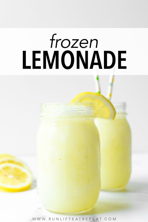 Frozen Lemonade Recipe, Frosted Lemonade, Lemonade Cocktail, Recipe Tin, Frozen Lemonade, Lemonade Recipe, Refreshing Summer Drinks, Homemade Lemonade, Easy Drinks