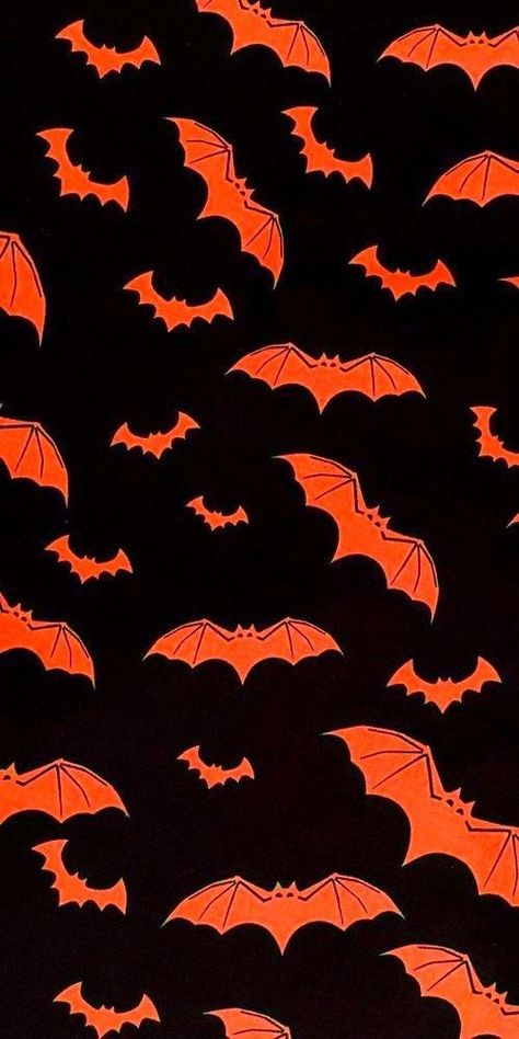 Black And Orange Halloween Wallpaper, Orange Goth Aesthetic, Halloween Patterns Wallpaper, Halloween Bats Wallpaper, Halloween Backrounds, Spooky Wallpapers, Bat Wallpaper, Spooky Wallpaper, Fall Backgrounds Iphone