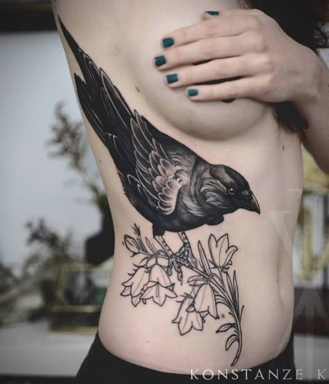 Nature Anatomy, Raven Tattoos, Rad Tattoos, Infinity Tattoo On Wrist, Grey Ink Tattoos, Symbols Of Strength Tattoos, Healed Tattoo, Ribcage Tattoo, Body Decor