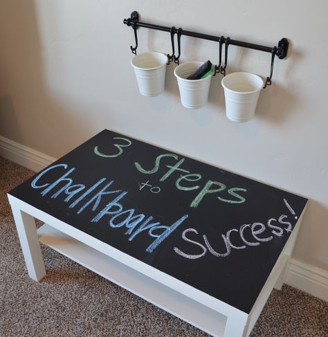 Chalkboard table- How to use chalkboard paint successfully. Love it! Chalk Table, Kids Chalkboard, Chalkboard Table, Diy Chalkboard, Chalkboard Paint, Toy Rooms, Kid Table, Painted Table, Chalkboard Art