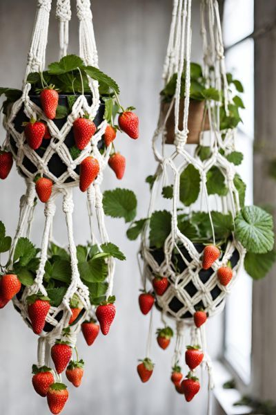 Strawberries are the quintessential summer treat, bursting with sweetness and flavor. But did you know that growing your own strawberries at home is Indoor Strawberry Plant, Strawberry Containers Ideas, Indoor Strawberries, Hanging Strawberry Planter Ideas, Hanging Strawberry Plants, Strawberry Greenhouse, Strawberry Planter Ideas, Short Skoolie, Strawberry Container