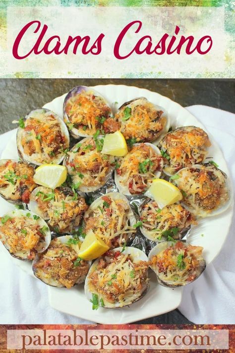 Clams Casino #MoviesandMunchies – Palatable Pastime Palatable Pastime Clams On The Half Shell, Clam Appetizers, Curry Mussels, Seafood Ideas, Clams Casino, Lions Den, Delicious Seafood Recipes, Yummy Seafood, Clam Recipes