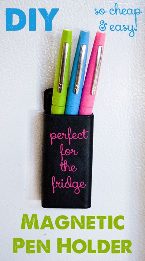 magnetic pen holder / pot à stylos magnétique Magnetic Pen Holder, Escuela Diy, Diy Locker, Magnetic Pen, Locker Decorations, Diy Back To School, Mint Tins, Diy School Supplies, Ideas Hogar