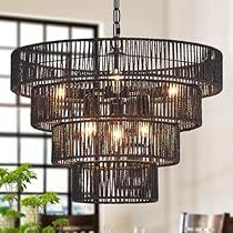 Drum Light Fixture, Bamboo Chandelier, Modern Ceiling Light Fixtures, Rattan Chandelier, Chandelier For Dining Room, Chandelier Vintage, Drum Light, Large Pendant Lighting, Black Dining Room