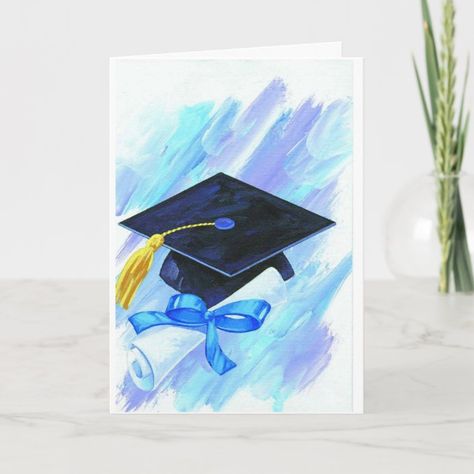 graduation cards watercolor - Google Search Watercolor Graduation Cards, Graduation Cards Homemade, Graduation Cards Diy, Graduation Card Sayings, Graduation Greeting Cards, Diy Graduation Cards, Diy Card Box, Graduation Card Boxes, Watercolor Graduation