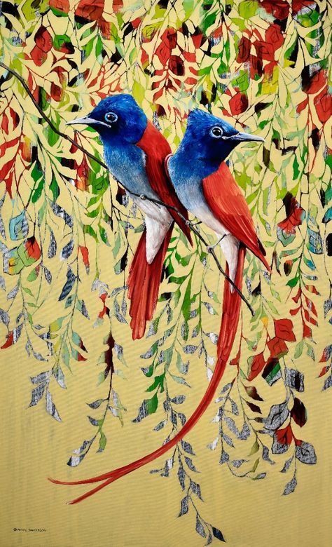 Birds In Trees, South African Birds, African Birds, Studio Painting, South African Art, Drawing Eyes, Wall Decor Ideas, Southern Africa, Zimbabwe