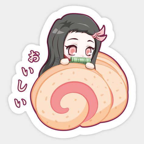 Melanie Merch, Nezuko Chan, Swiss Roll Cake, Sticky Paper, How To Make Stickers, Idee Cosplay, Swiss Roll, Demon King Anime, Roll Cake