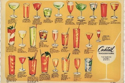 On this page lets revive some of the best cocktails of late 70s at pubs and discos' 1970s Cocktails, Vintage Design Poster, Types Of Drinks, Pink Squirrel, Usa Drinks, Vintage Cocktails, Vintage Dinner, Lounge Party, Vintage Poster Design