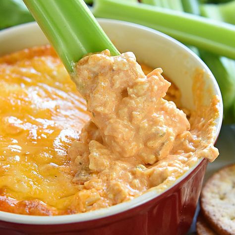 Chicken Wing Dip -- AKA, Buffalo Chicken Dip -- is warm, creamy, and loaded with cheese, chicken, and wing sauce. It's the perfect chicken wing dip recipe for parties and ideal for game day, football watching, or Super Bowl! Chicken Wing Dip Recipe, Wing Dip Recipe, Hot Wing Dip, Buffalo Chicken Wing Dip, Buffalo Chicken Wing, Wing Dip, Bbq Chicken Dip, Chicken Wing Dip, Healthy Superbowl Snacks