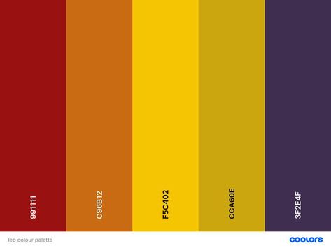 hey <3 this colour palette is inspired by the zodiac sign, leo. feel free to use this, credit is apprectiated :) Zodiac Sign Colors Palette, Zodiac Signs Colors, Personal Branding Identity, Zodiac Sign Leo, Leo Star Sign, Leo Star, Gemini And Leo, Leo Zodiac, How To Make Notes