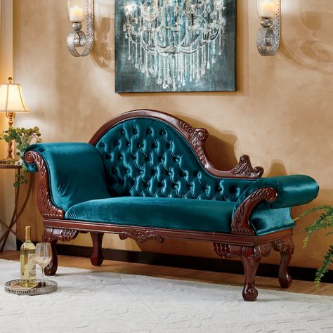 Victorian-inspired upholstered chaise lounge in a warm, rich color such as a cranberry red with white or off-white wood to match the bed Modern Victorian Furniture, Victorian Bedroom, Modern Victorian, Victorian Furniture, Local Furniture, Chaise Lounges, Victorian Decor, Creative Furniture, Buy Now Pay Later