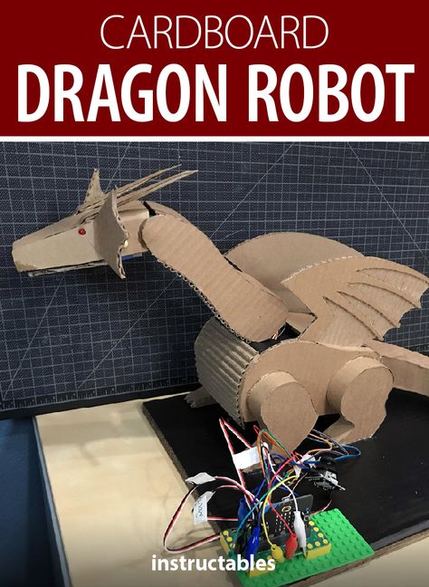 Robot Project Ideas, Cardboard Robot Diy, Microbit Projects, Diy Robot Projects, Robotic Projects, Cardboard Dragon, Diy Mechanical Toys, Homemade Robot, Robot Ideas