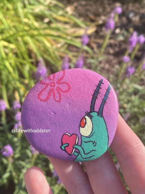 Spongebob Rock Painting, Painted Rock, Spongebob Squarepants, Rock Painting, Rock Art, Painted Rocks, Art Reference, Drawings, Art