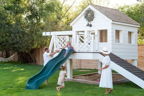 The McGee Home: Our Backyard Photo Tour Playset Plans, Playground Kids, The Mcgee Home, Mcgee Home, Play Area Backyard, Backyard Kids Play Area, Backyard Playhouse, Backyard Swings, Linen Interior