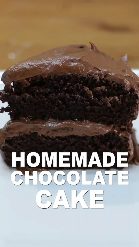 #chocolate #cake #recipe #homemade #sweet #yummy #foryou #fyp #delicious Moist Cake Recipes Homemade, Homemade Cake Recipes Chocolate, Fudgy Chocolate Cake, Cake Recipes Chocolate, Resipi Kek, Chocolate Cake Recipe Moist, Chocolate Dishes, Chocolate Cake Recipe Easy, Homemade Chocolate Cake