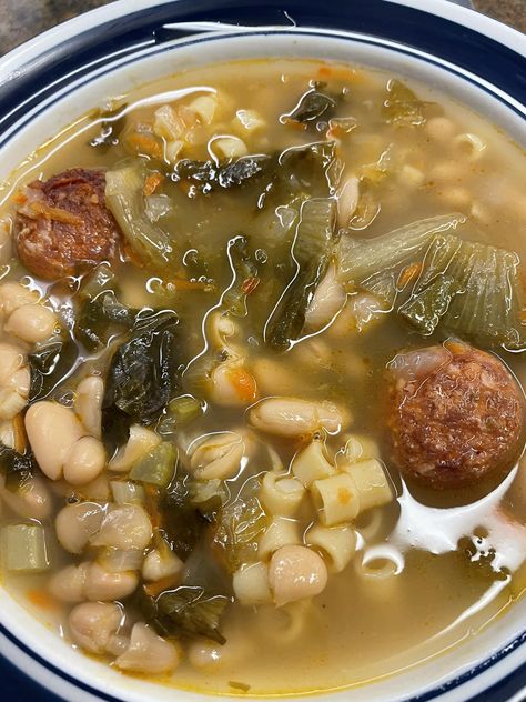 Escarole And Beans, Red Curry Shrimp, Chilli Cheese Toast, Escarole Soup, Beans Soup, Italian Pork, Chicken Bone Broth, Ditalini Pasta, Bisque Recipe