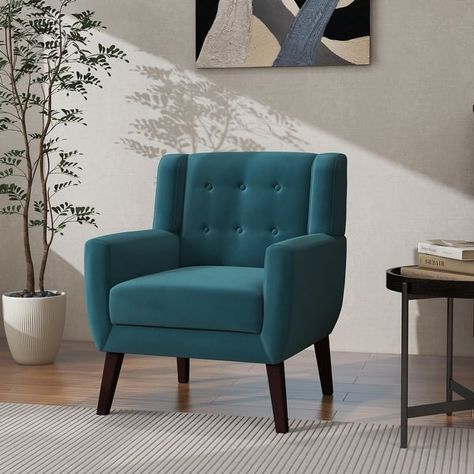 Accent Chair Living Room, Upholstery Armchair, Tufted Accent Chair, Velvet Living Room, Chair Living Room, Blue Armchair, Velvet Accent Chair, Upholstered Accent Chairs, Modern Accent Chair