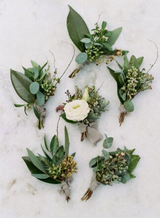 45+ Creative Wedding Greenery Ideas That Will Rock Your World - greenery groom boutonnieres made of olive greens leaves, eucalyptus leaves and berries.   #weddinggreenery #wedding #greenery #groom #weddingideas #greenerywedding #eucalyptuswedding #olivewedding #greenwedding #boutonniere #weddingdetails #weddingflowers #weddingdecor Greenery Wedding Bouquet, Wedding Flower Guide, Olive Wedding, Greenery Bouquet, Wedding Greenery, Flowers And Greenery, Greenhouse Wedding, Flower Guide, Groom Boutonniere