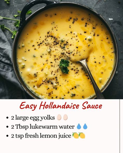 Recipestep Hollandaise Sauce Recipe, Easy Hollandaise, Easy Hollandaise Sauce, Recipe For Hollandaise Sauce, Hollandaise Sauce, Egg Yolks, Egg Yolk, Dijon Mustard, Sauce Recipe