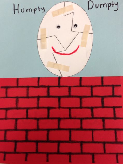 Humpty Dumpty craft! Humpty Dumpty Craft Preschool, Nursery Rythmes Crafts For Toddlers, Humpty Dumpty Craft, Humpty Dumpty Stem, Humpty Dumpty Art Preschool, Humpty Dumpty Sequencing Free, Humpty Dumpty Sat On A Wall, Nursery Rhymes Humpty Dumpty, Nursery Rhyme Lessons