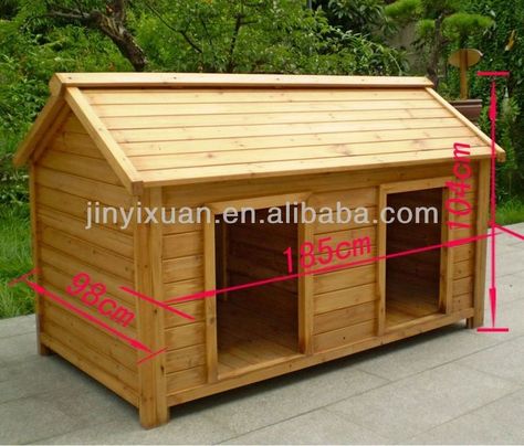 (paid link) The pet houses provides a cosy shelter and can be used both indoors and outdoors. Since it is light in weight, you can easily move the houses from ... Double Dog House, Kennel Diy, Building A Dog Kennel, Custom Dog Kennel, Pallet Dog House, Wooden Dog Kennels, Wooden Dog House, Diy Dog Kennel, Large Dog House