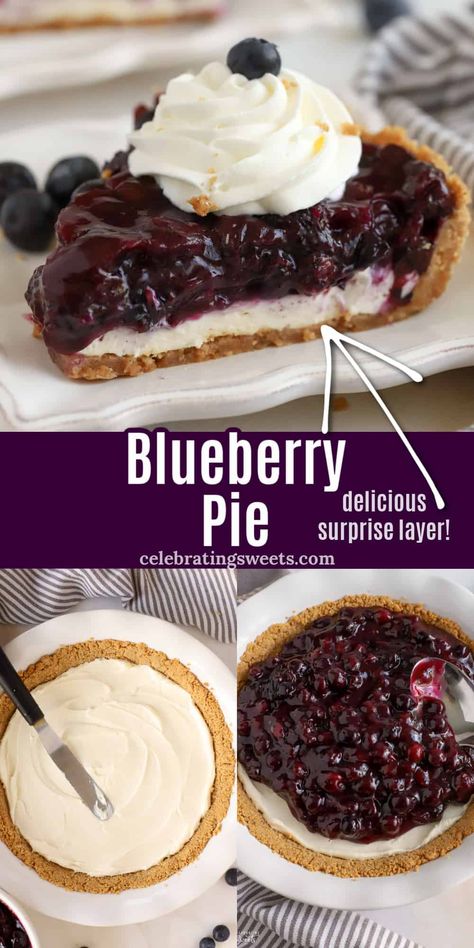 Blueberry Streusel Pie Recipe, Blueberry Cream Cheese Graham Cracker Dessert, Blueberry Cream Cheese Pie Recipe, Graham Crust Pie Recipes, Cream Cheese Blueberry Pie, Blueberry Pie With Graham Cracker Crust, What To Make With Graham Cracker Crust, Pies In Graham Cracker Crust, Pie Using Graham Cracker Crust