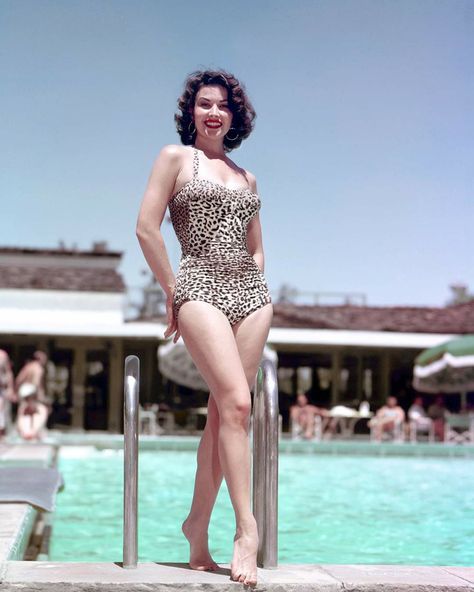 Abbe Lane, Instagram Model Outfits, Barefoot In The Park, Julie Newmar, Deborah Kerr, Leopard Print Swimsuit, Vintage Bathing Suits, Vintage Swimsuit, Vintage Swimwear