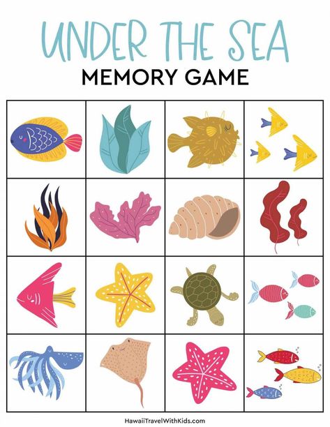 Turtle Games For Kids, Under The Sea Activities For Kids, Under The Sea Games, Ocean Printables, Travel Games For Kids, Aba Ideas, Printable Under The Sea, Ocean Games, Kids Travel Games