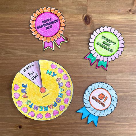 Grandparents Day Crafts For Elementary Kids, Spinner Craft, Grandparents Day Activities, September Holidays, Task Cards Free, Writing Center Activities, Grandparents Day Crafts, Happy Grandparents Day, Grandparents Day Gifts