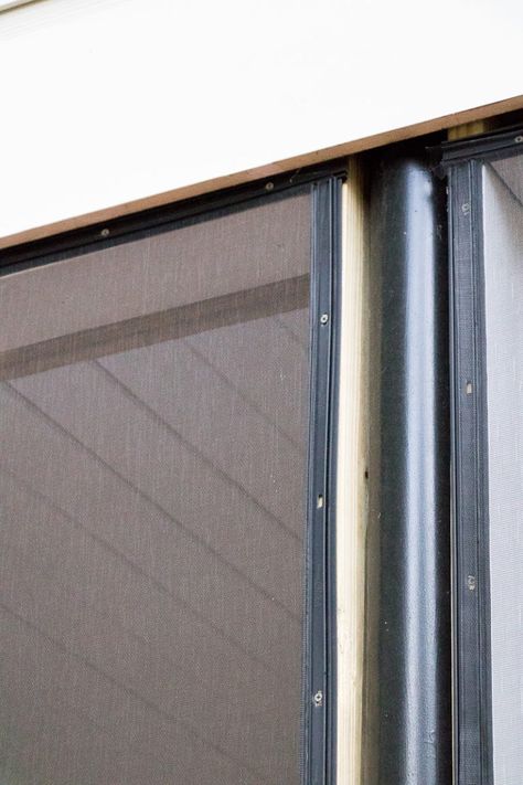 Diy Screens For Porch, Screen Porch Panels, Outdoor Screen Panels, Porch Repair, Easy Garage Storage, Screened In Porch Diy, Porch Diy, Diy Screen, Cottage Porch