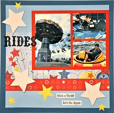 Carnival Scrapbook Page Ideas, November Scrapbook, Amusement Park Scrapbook Layouts, Roller Coaster Scrapbook Layout, Trampoline Park Scrapbook Layouts, Ctmh Wander Scrapbook Layouts, Disney Rides Scrapbook Pages, Picture Layout, Scrapbook Examples