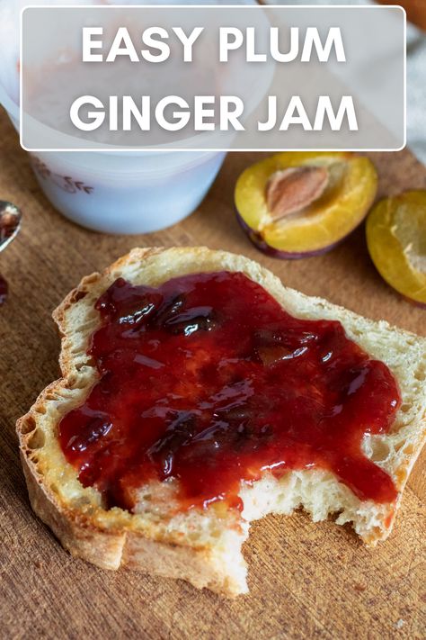 This plum and ginger jam is easier than most because it doesn't use pectin, you don't need to peel the plums, and with this small-batch method you don't need to devote your entire weekend to making it! Plum Jam Recipe Easy, Ginger Jam Recipe, Healthy Sauce, Easy Jam Recipe, Summer Fruit Recipes, Plum Jam Recipes, Food Canning, Ginger Jam, Easy Jam