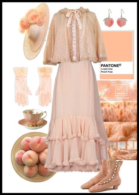 Perfectly Proper Peach Lady Outfit | ShopLook Peach Clothing, Peach Outfit, Peach Clothes, Lady Outfit, Peach Aesthetic, Peach Fuzz, Just Peachy, Neutral Outfit, Color Analysis