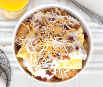 The Bo-Tato Breakfast Bowl is Back at Bojangles' | The bowl consists of six Bo-Tato Rounds, a folded egg, sausage gravy, and bacon and sausage crumbles, topped with a shredded blend of Monterey Jack and cheddar cheeses. Bacon And Sausage, Egg Sausage, Fast Food Items, Sausage Gravy, Monterey Jack, Breakfast Bowl, Breakfast Bowls, Breakfast Ideas, Monterey