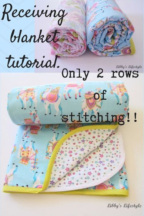 Receiving Blankets Diy, Baby Gifts To Make, Diy Baby Blanket, Blanket Tutorial, Baby Receiving Blankets, Diy Baby Gifts, Baby Quilt Patterns, Handmade Baby Gifts, Diy Event