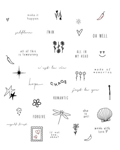 Chic Small Tattoos, Easy Fine Line Tattoos, Tattoos For Sticker Sleeve, Tiny Written Tattoos, Minimal Tattoo Quotes, Minimal Tattoo Meaningful, Fineline Tattoo Flash Sheet, Tiny Quote Tattoos Inspiration, Cute Small Fine Line Tattoos