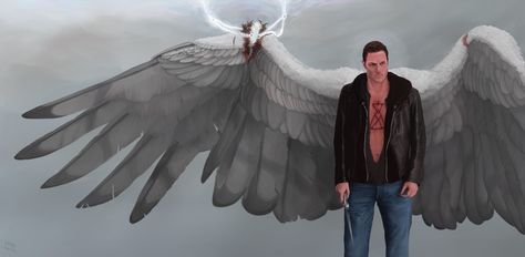 Gadreel fan art #SPN Supernatural Angels, Winged People, Supernatural Fan Art, Angel Warrior, Supernatural Fans, Virginia Woolf, Angel Art, Best Tv Shows, Superwholock