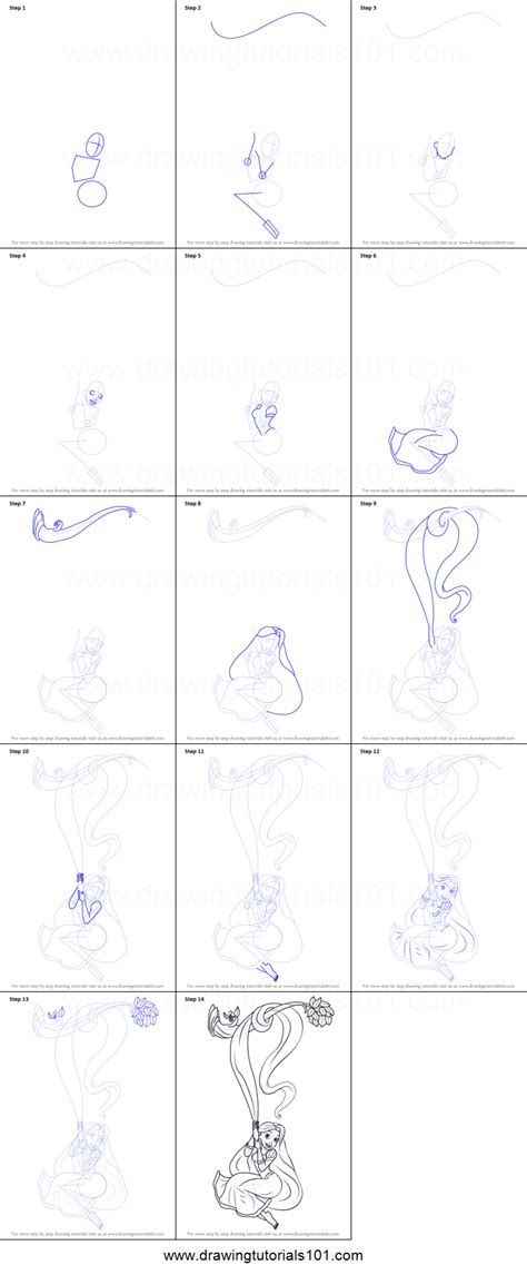 How To Draw Rapunzel Step By Step, How To Draw Rapunzel, How To Draw Disney, Rapunzel Drawing, Disney Drawing Tutorial, Color Worksheet, Drawing Disney, Worksheet For Kids, Drawing Sheet