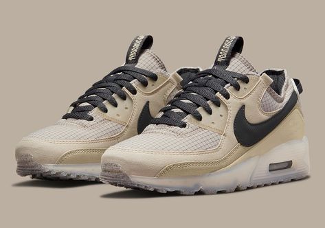 Nike Air Max 90 Terrascape "Rattan" now available online Nike Air Max 90 Terrascape, Air Max 90 Terrascape, Nike Air Max Terrascape 90, New Sneaker Releases, Sneaker Release, Nike Basketball, New Sneakers, Grey Khakis, Nike Air Max 90