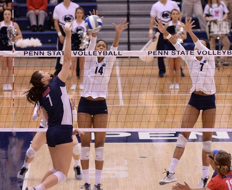 Blocking Volleyball, Volleyball Middle Blocker, Volleyball Blocking, Volleyball Defense, Penn State Volleyball, Volleyball Serving Drills, Volleyball Vibes, Volleyball Pics, Volleyball Aesthetic