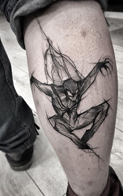 Upper Half Sleeve Tattoos, Spiderman Tattoo, Avengers Tattoo, Best Tattoo Ever, Sketch Style Tattoos, Nerd Tattoo, Studio Tattoo, Marvel Tattoos, Geek Tattoo