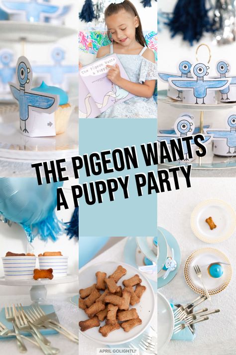 Host your own The Pigeon Wants a Puppy! party with a dog bone recipe and free printables in partnership Disney Book Group to celebrate 16 years of Mo Willems’ Pigeon books #ad Dog Bone Recipe, Mo Willems Pigeon, Pigeon Books, Story Book Pumpkin, Puppy Crafts, Craft Ideas For Adults, Dog Biscuit Recipes, Diy Crafts Decor, White Cupcakes