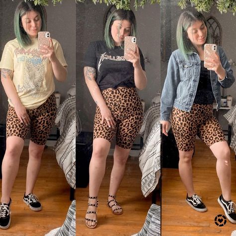 Cheetah Print Biker Shorts Outfit, Leopard Print Biker Shorts Outfit, Cheetah Biker Shorts Outfit, Leopard Biker Shorts Outfit, Leopard Vans Outfit, Leopard Shorts Outfit, Leopard Biker Shorts, Bike Shorts Outfit Summer, Bikers Outfit