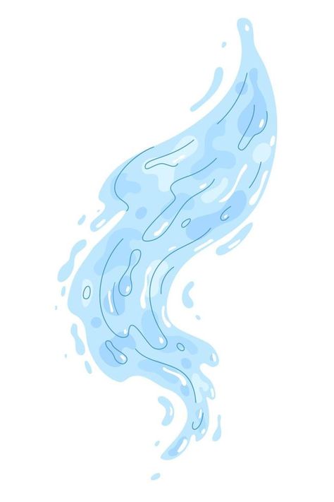 Splash of water, wave figure. Vector illustration Water Element Illustration, Water Graphic Design Illustration, Wave Effect Illustrator, River Vector Illustration, Water Wave Illustration, Water Illustration Vector, Water Typography Design, Water Poster Design, Water Splash Illustration